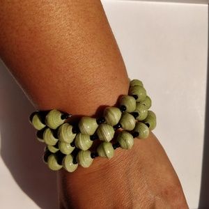Wraparound paper beaded bracelet